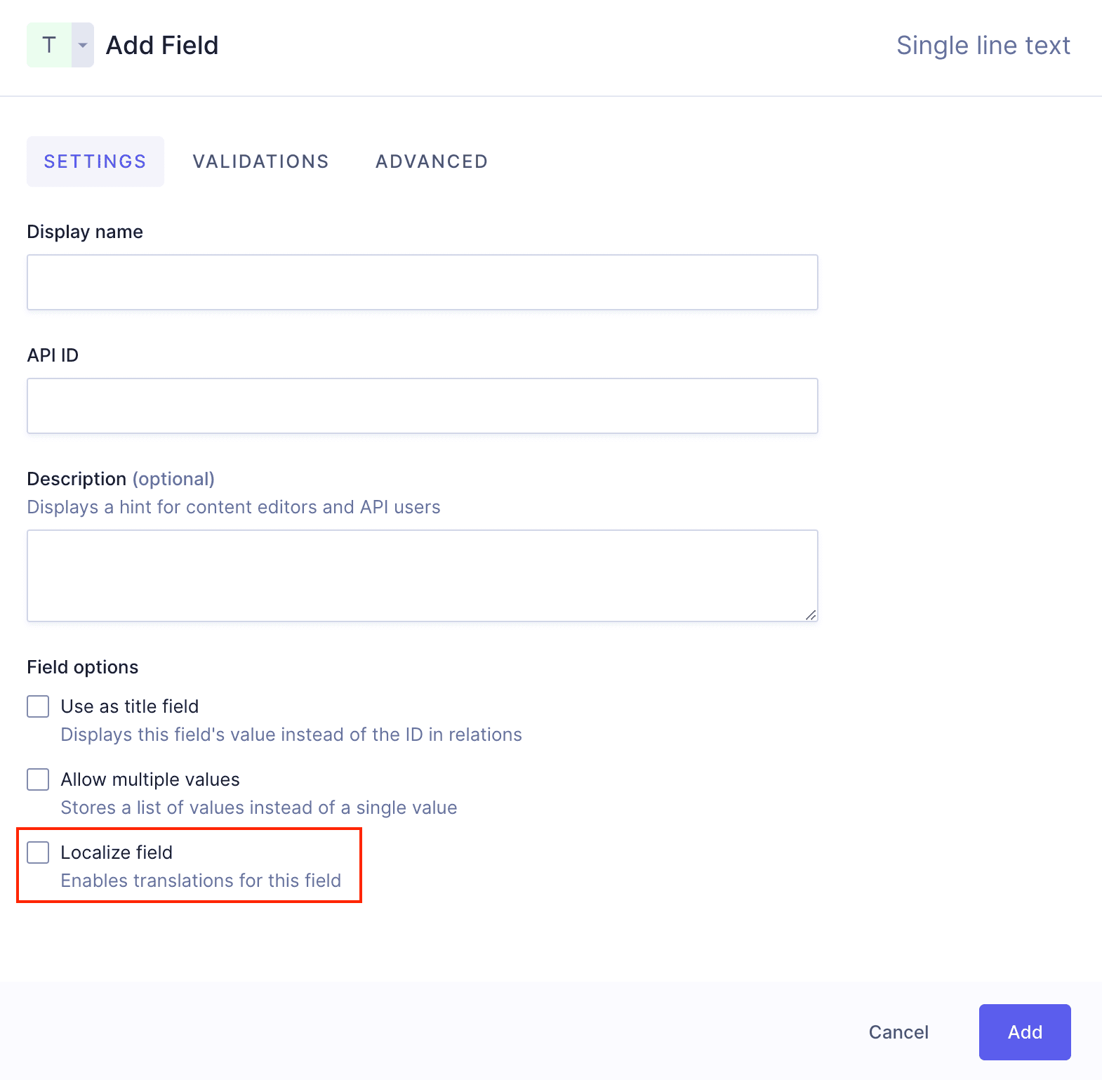 Localize field