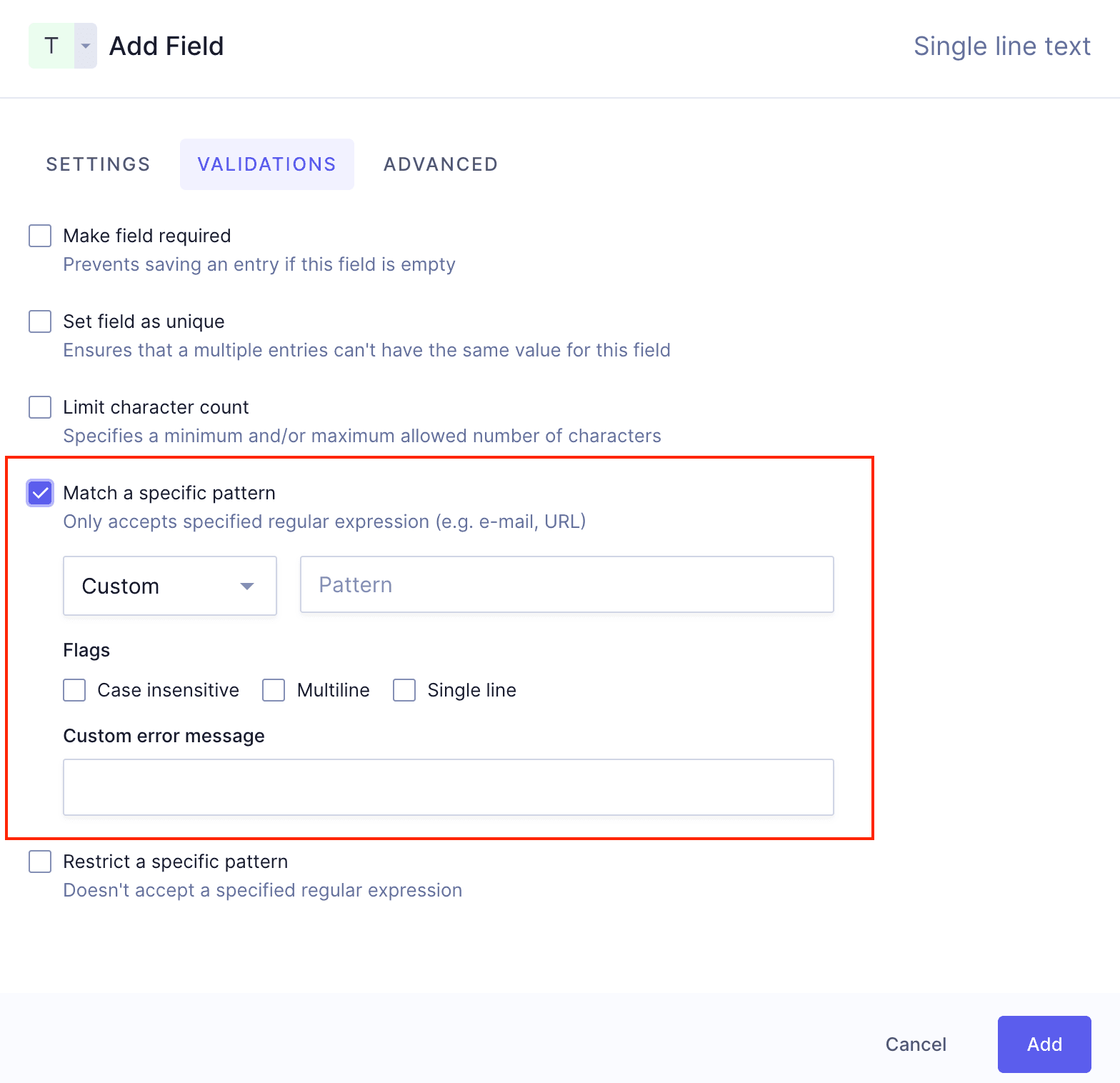 Match a specific pattern