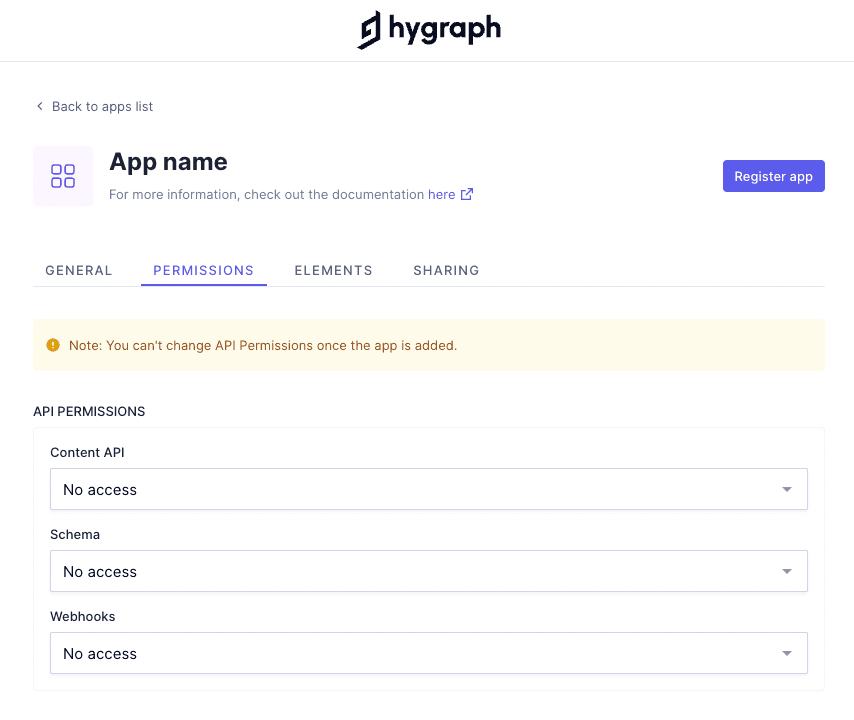 App registration - Permissions