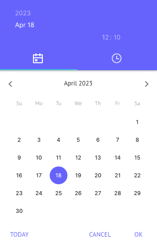 Date and time - Date picker