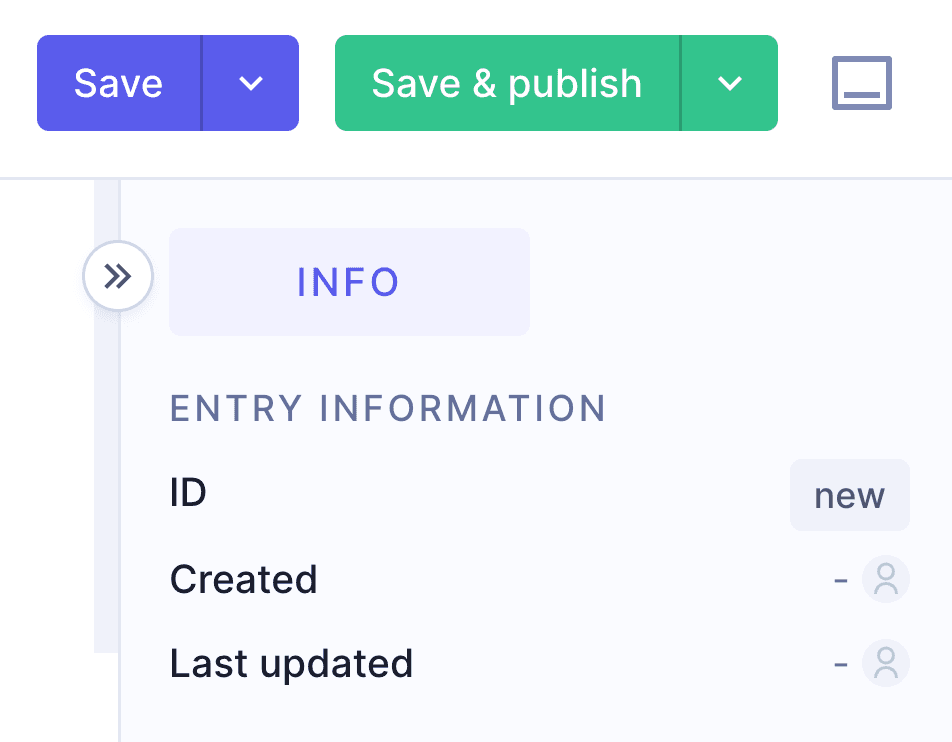 Save and Save & publish buttons