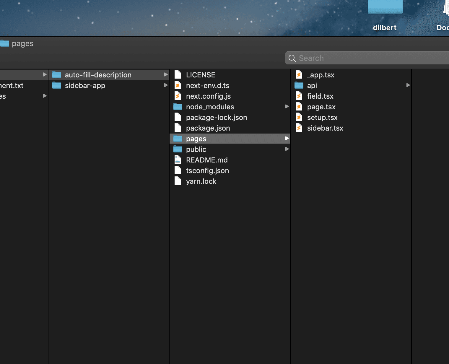 Directory structure of project