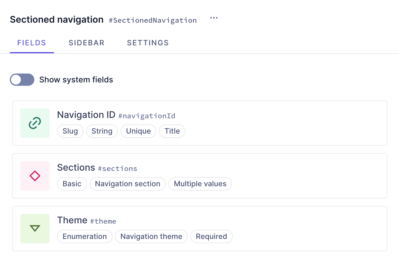 Sectioned navigation