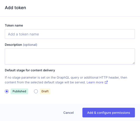 API Access - Add Tokens