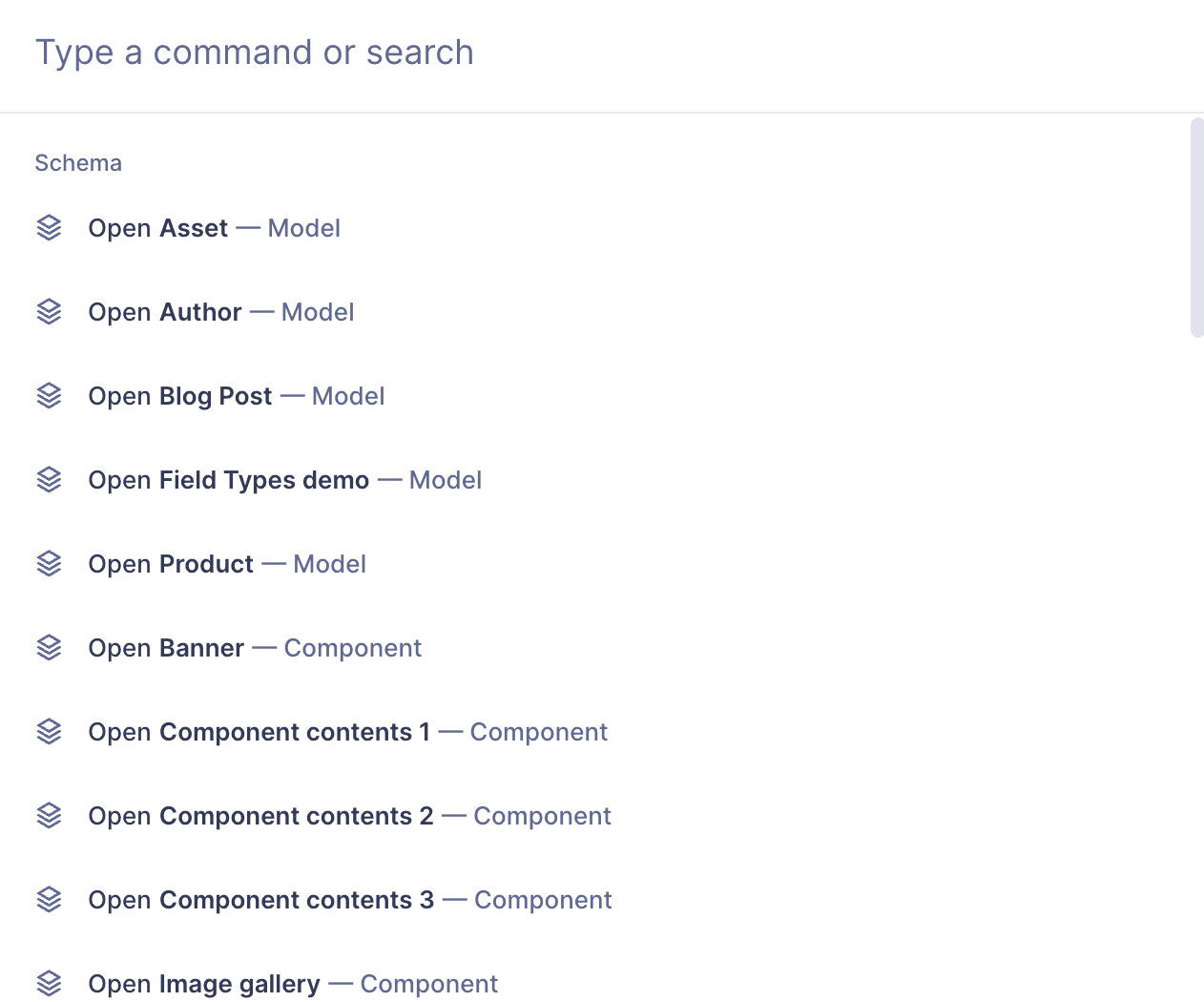 Hygraph - Command menu