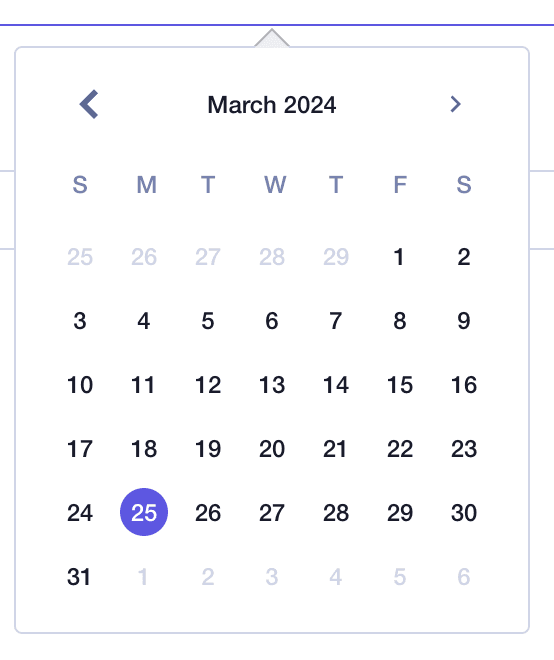 Calendar picker