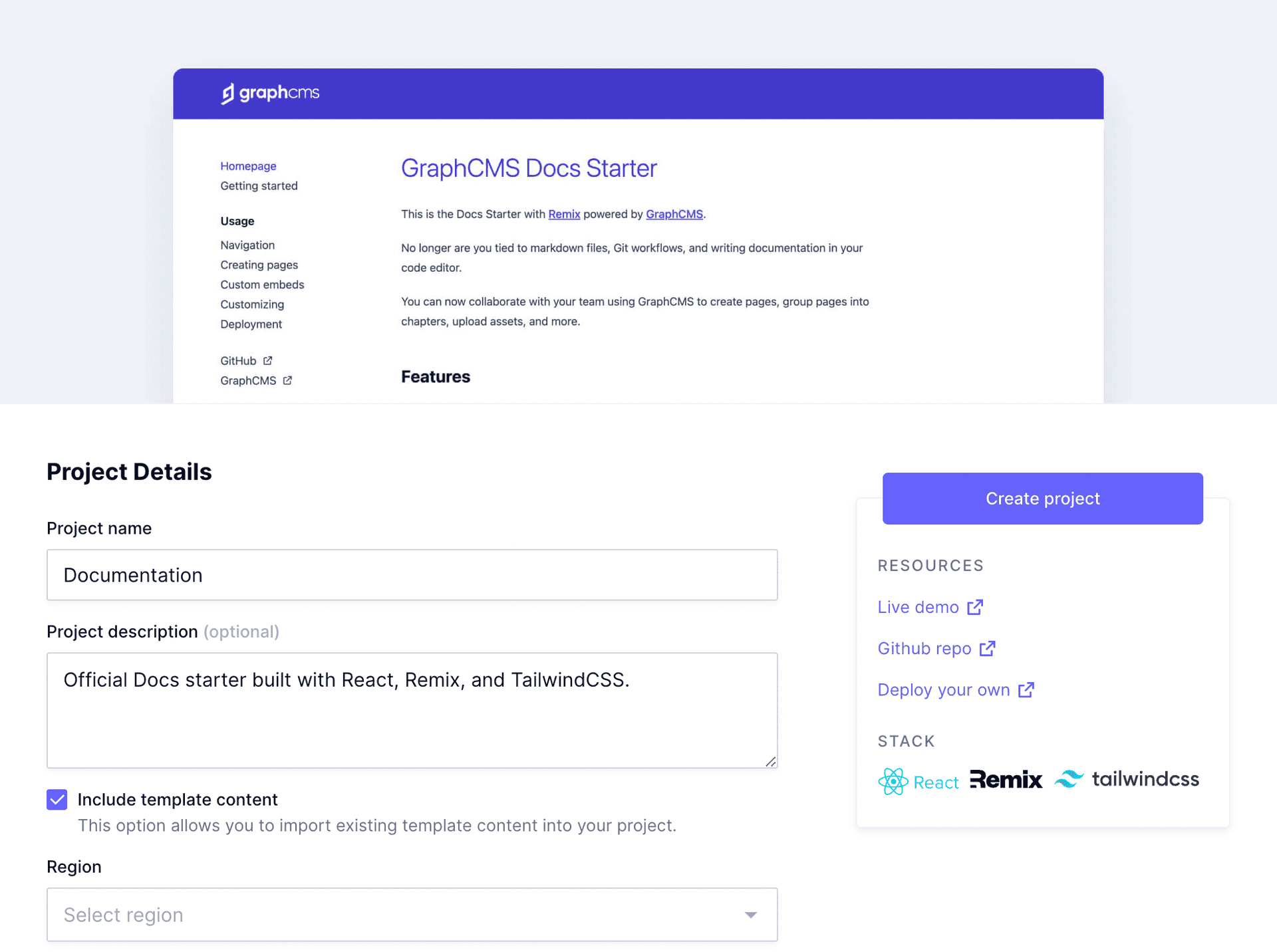 Hygraph starter - Documentation project used as example