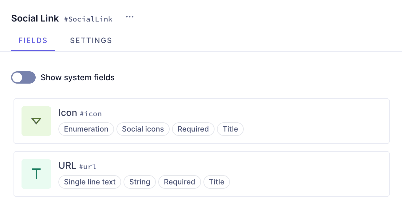 Button component with social links