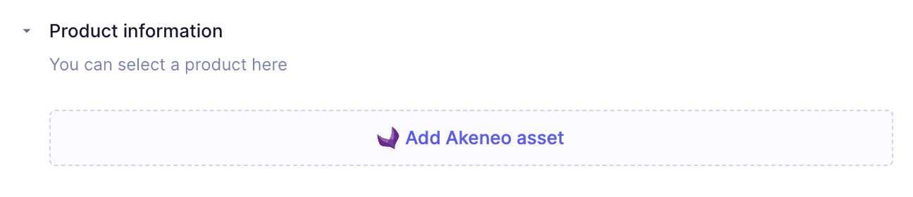 Akeneo field in the content editor