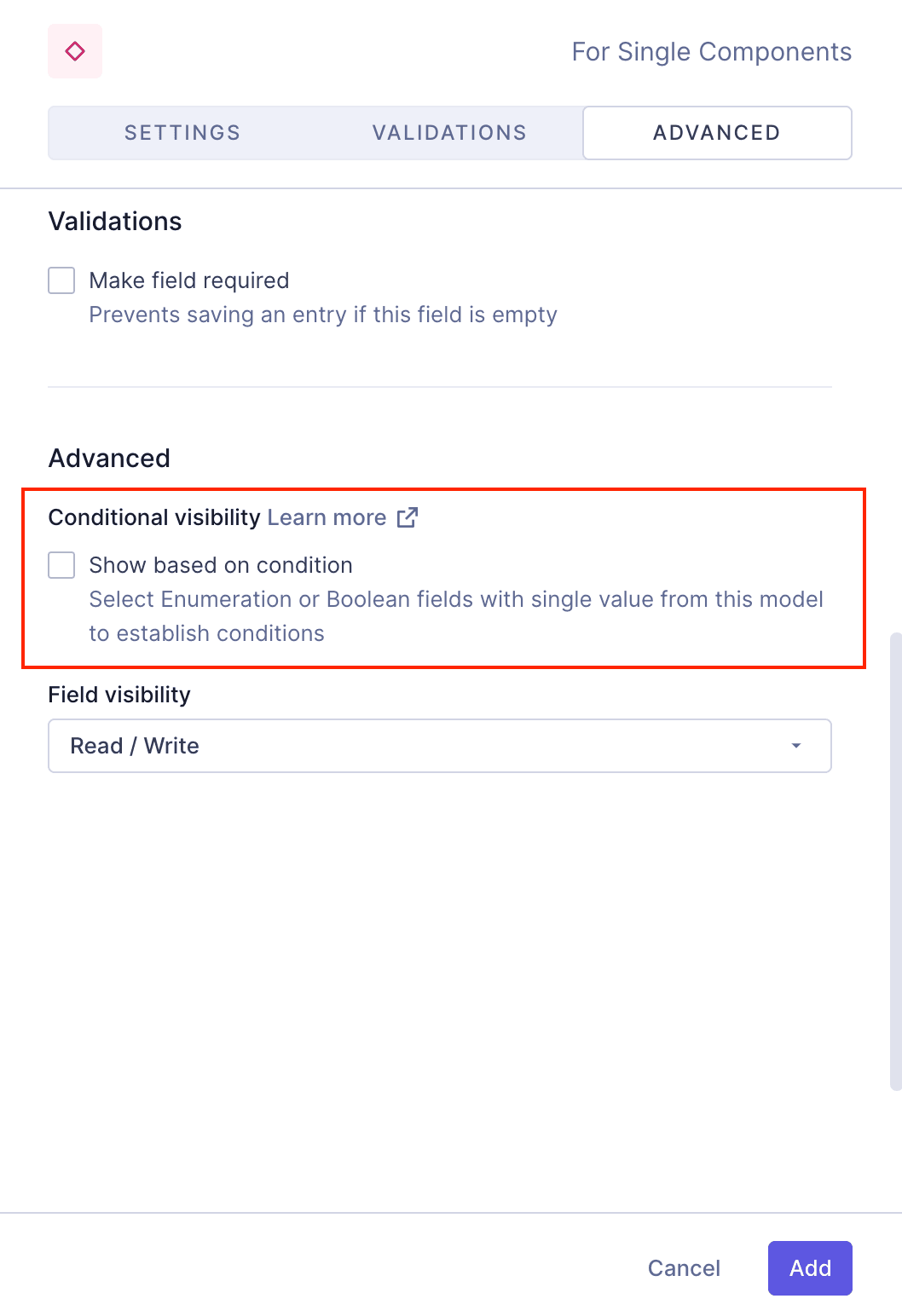 Conditional components