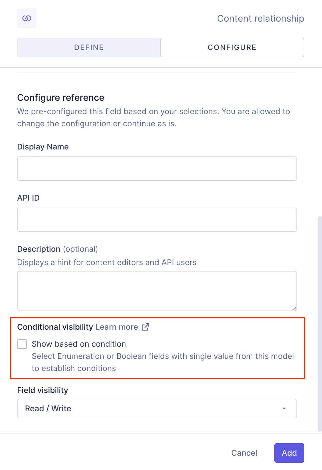 Conditional references