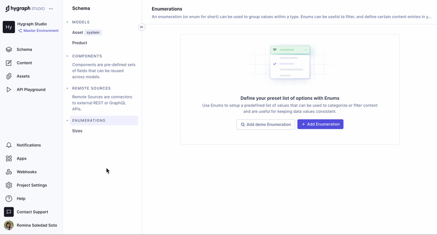 Delete an enumeration