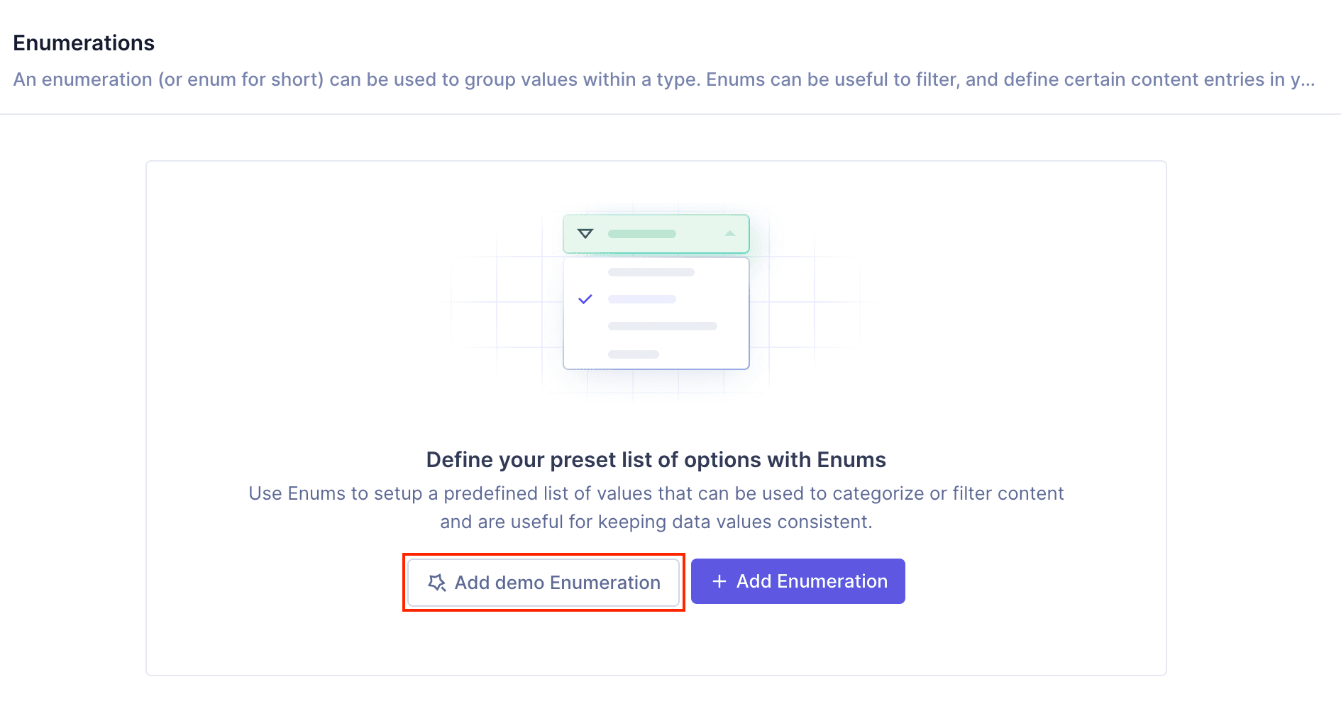 Create an enumeration