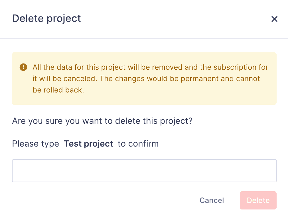 Delete your project