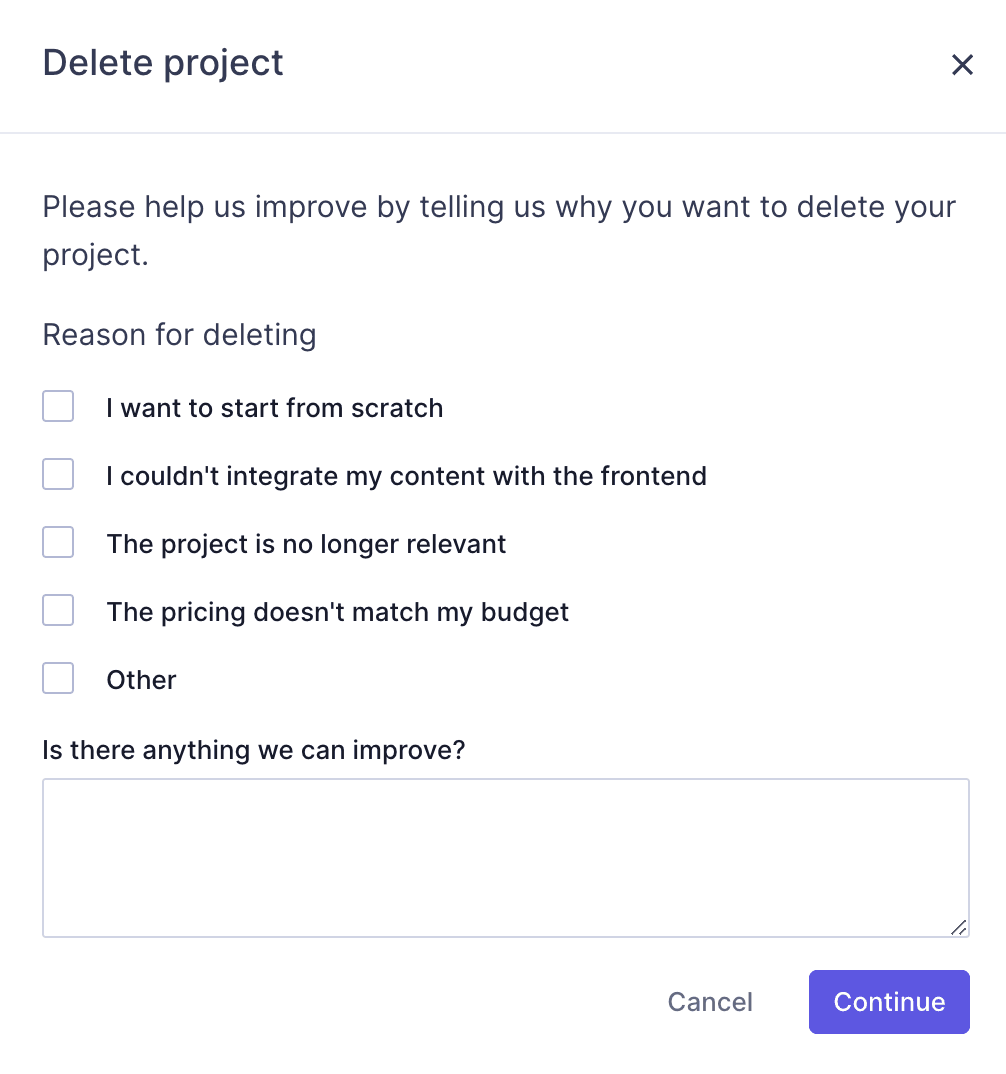 Delete your project- Survey