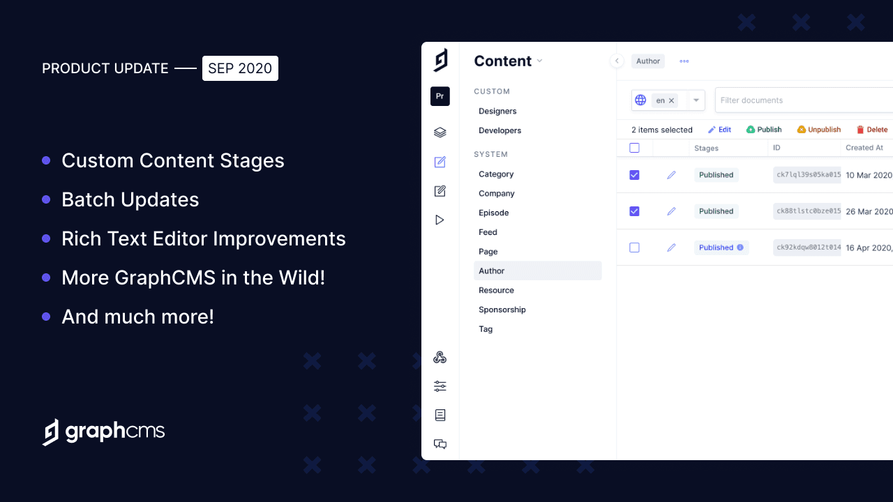 Hygraph Product Release - September 2020