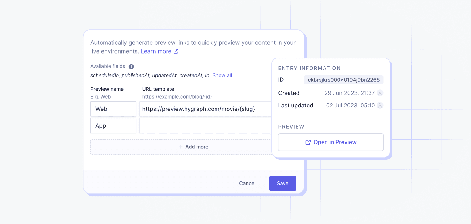 Content Preview feature in Hygraph