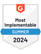 G2 Most Implementable badge for summer 2024